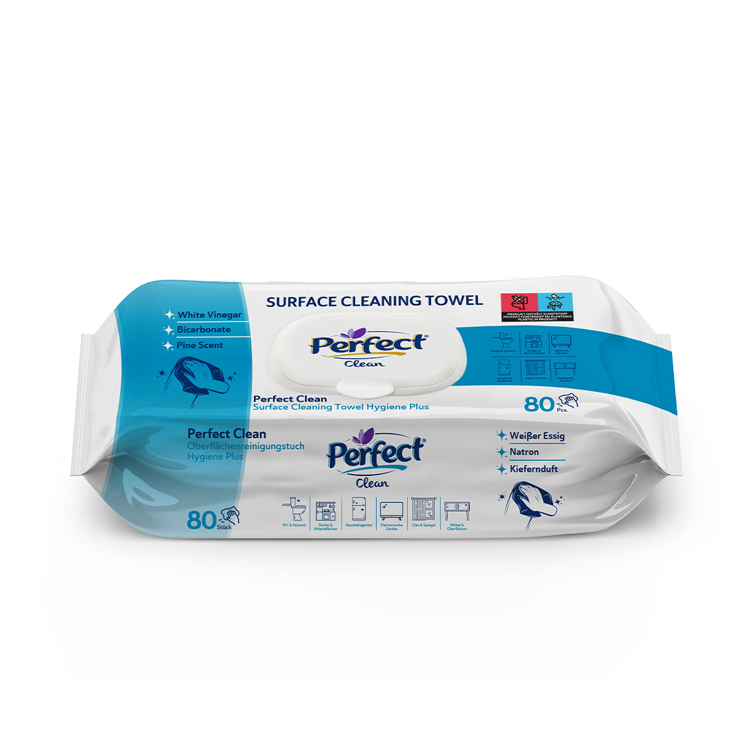 Perfect Clean Oberflächen-Reinigungstücher Hygiene Plus – 80 Stück